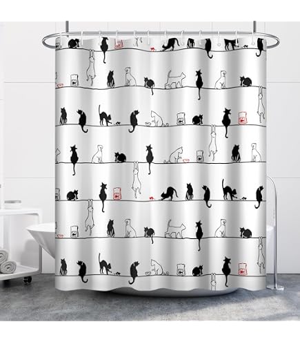 Rideau De Douche Blanc Uni 200x260 Cm - Imperméable, Anti-moisissure - Avec œillets Et Crochets ABS Inclus