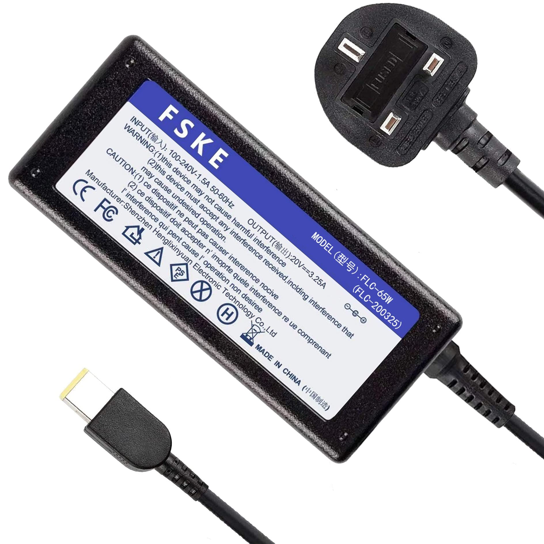 FSKE 65W 20V 3.25A Laptop Charger Compatible with Lenovo Thinkpad T440 T440S T450 T460 E531 E570 T460S T560 Lenovo Flex 2 Flex 3 Yoga 11 11S Z50-70 Z50-75 ADLX65NLC2A ADLX65NCC3A Power Adapter