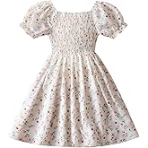 TTYAOVO Little Girl Smocked Dress Princess Casual Summer Sundress