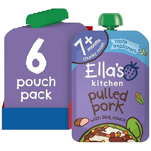 Ella's Kitchen Organic Pulled Pork Baby Food Pouch 7+ Months 130g (Pack of 6)