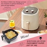 BYKITCHEN Air Fryer Liners Square 100pcs 7.9 Inch Parchment Paper Greaseproof view 4