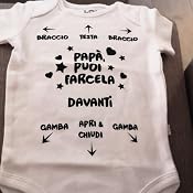 Body Neonato Manica Lunga "Papà Puoi Farcela" - Regalo Tenero Per Neo Papà, 100% Cotone, Unisex