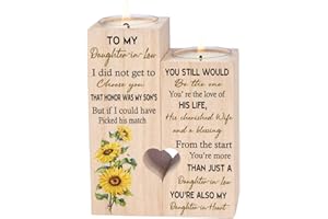 CREEK BROOK to My Daughter-in-Law from The Start You're More Than JUST A Daughter-in-Law You're Also My Daughter-in-Heart Personalized Wooden Candle Holder for Couple Birthday Candle Decoration