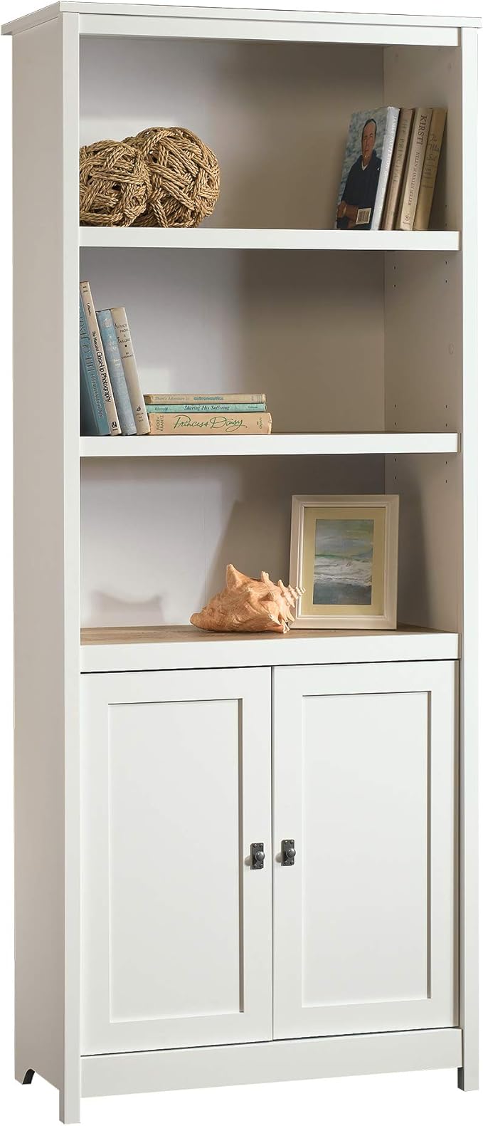 Amazon Com Sauder Cottage Road Library With Doors Soft White