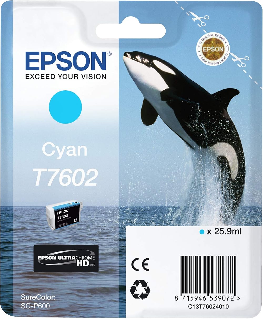 Epson T7602 Cyan Ink Cartridge 25.9ml Original