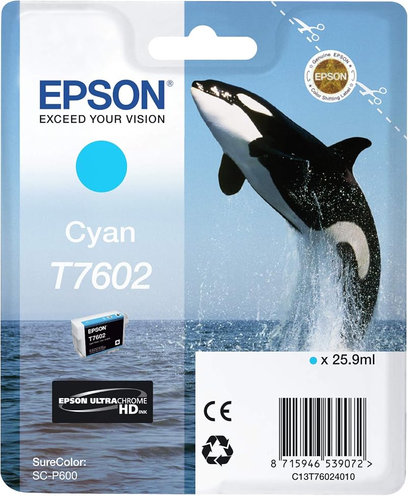 Epson T7602 Cyan Ink Cartridge 25.9ml Original
