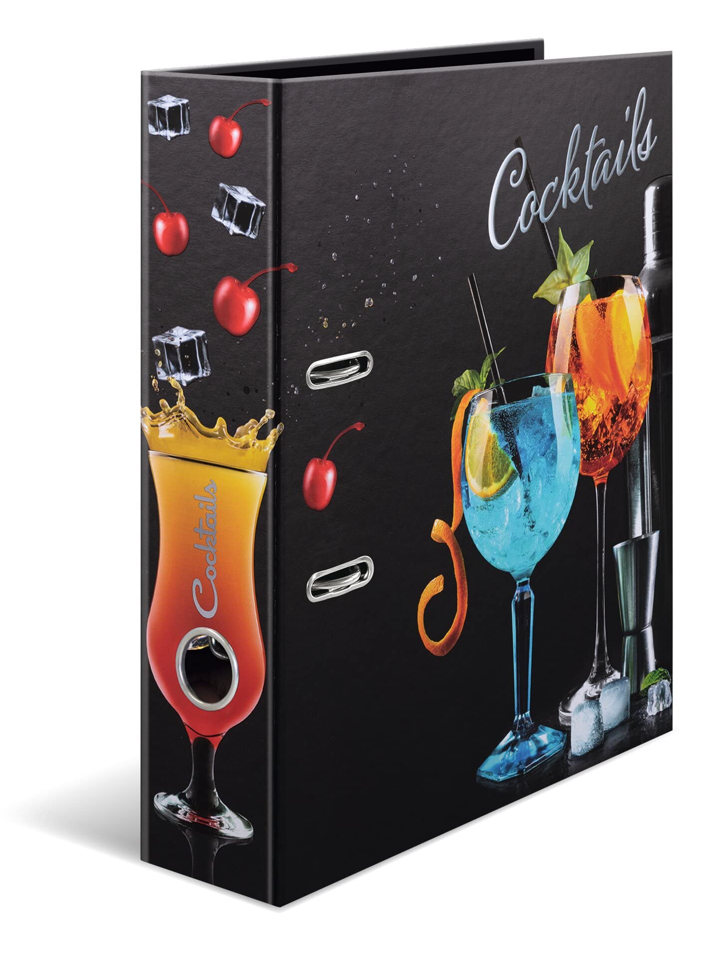 Herma A4 Recipe Binder Cocktails, 7cm Wide, DIY Recipe Organizer, Gloss Finish Recipe Book Design with Inner Print