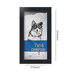 ArtToFrames 7x14 Inch Black Picture Frame, This