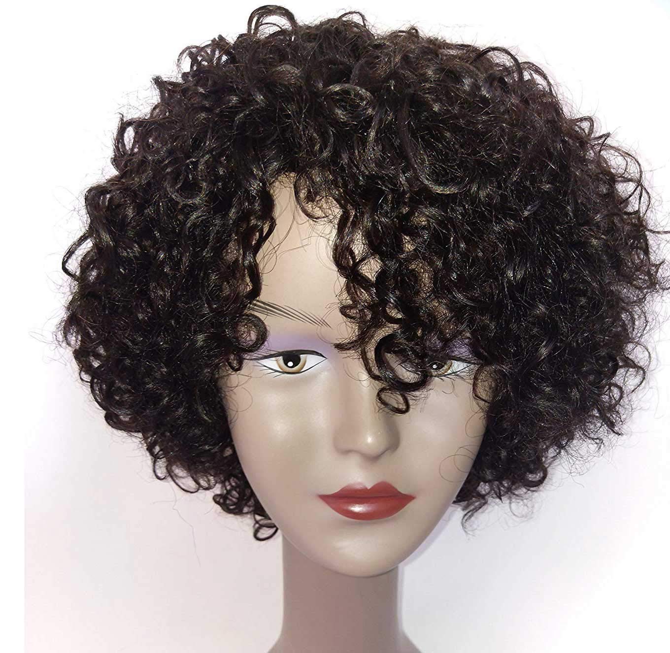 Morichy Short Curly Human Hair Wig 130% Density Human Hair Curly Wig Natural Color Real Hair Wigs for Black Women Afro Kinky Curly