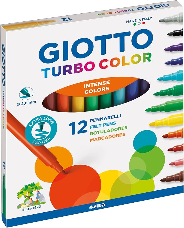 Turbo Color pennarelli in astuccio da 12 colori