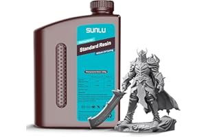 SUNLU Upgraded 2kg Standard Resin for 3D Printer, 405nm UV-Curing Resin LCD/DLP/SLA 3D Printers, High Compatibility 3D Printer Resin, 2000g Grey