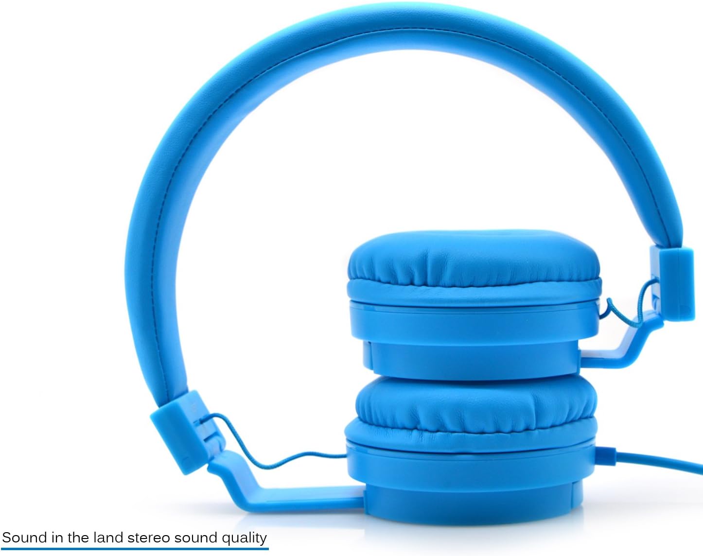 Bluelark Foldable Over Ear Headphones - Adjustable Lightweight Folding Wired Headphones Stereo Audio Corded Headset for Smartphones, PC, Laptop, MP3/ MP4 Player and More (Blue): Electronics