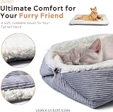 MAIYADUO Self Warming Cat Bed 42x38cm Reversible Plush Bed for Indoor Cats view 7