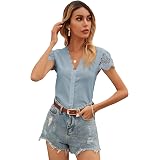 SheIn Blusa de trabajo con mangas puff para mujer : Amazon.com.mx: Ropa,  Zapatos y Accesorios