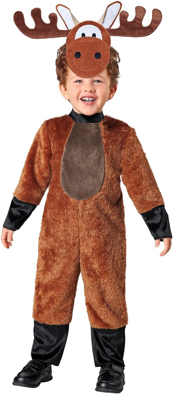 SEASONS DIRECT Halloween Baby-Boy's Woodland Moose Costume Includes: Jumpsuit,Hat with Attached Mask (2-4 Years)