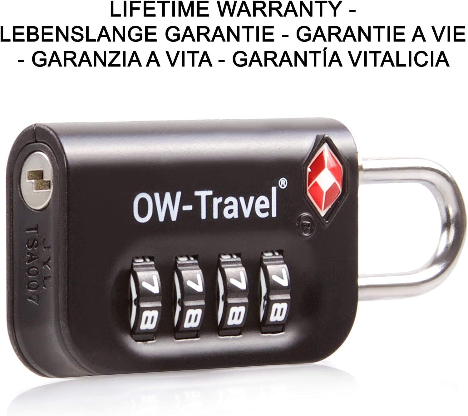 OW-Travel TSA Approved Luggage Locks Suitcase Locks (2 Pack Black) 4 Digit Security Suitcase Padlock. Travel Bag Combination Luggage Padlocks for Suitcases. TSA Travel Lock for Bags and Cases - Image 5