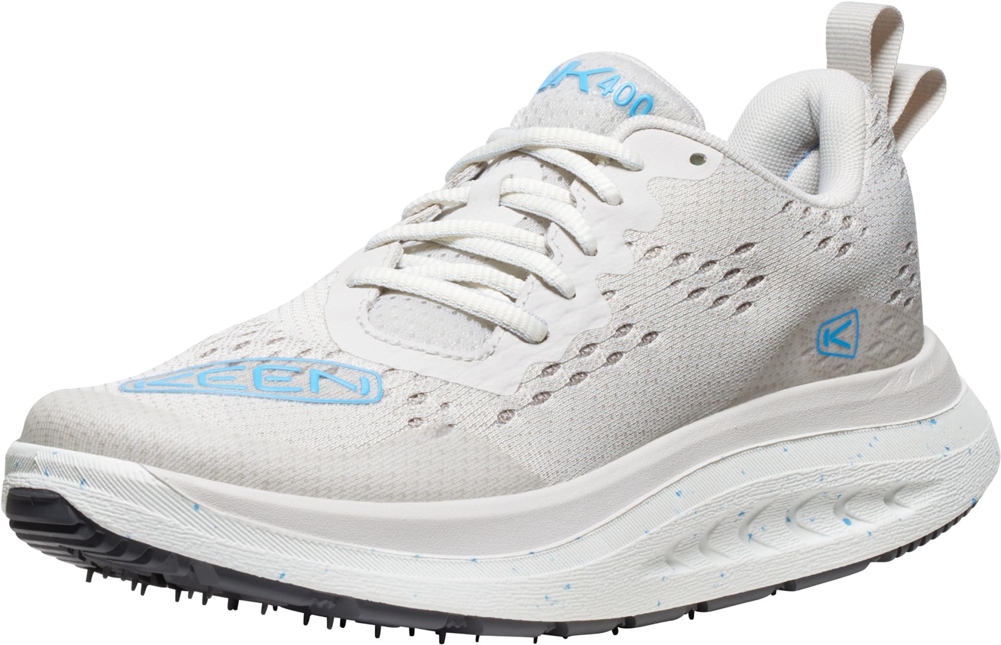 KEEN Women’s WK400 Performance Breathable Walking Shoes, Vapor/Azure Blue, 12