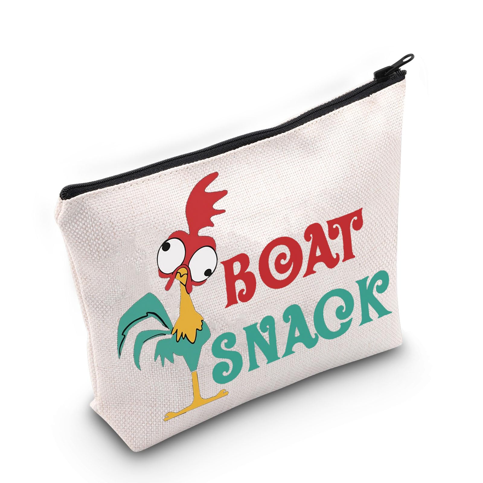 WZMPA Chicken Boat Snack Cosmetic Makeup Bag - Rooster Gift Zipper Pouch Canvas Bag Merchandise, Boat Snack, Fit