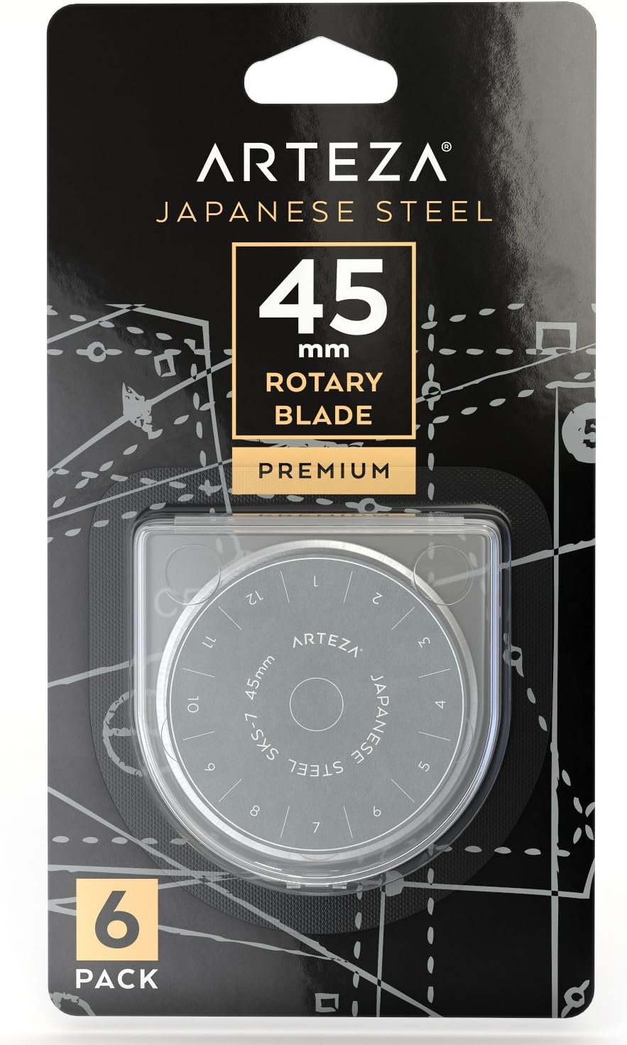 ARTEZA 45mm Quilting Rotary Cutter Replacement Blades (SKS-7, Pack of 6) - Image 5