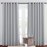 PONY DANCE Eyelet Blackout Curtains 2 Panels 80x84 Silver Grey