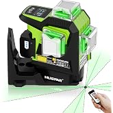 Huepar 360 Self Leveling Laser Level Electric Fine Adjustment Rotating Base | Fixed-Point Pivot Alignment, Remote Control, Display Angle, 1/13" High Accuracy, Motion alert, Rechargeable