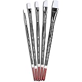 Angelus Paint Brush Set Round Flat Angular Artist Acrylic Paint Brush Set Shoe paint Brush set (5 pcs)