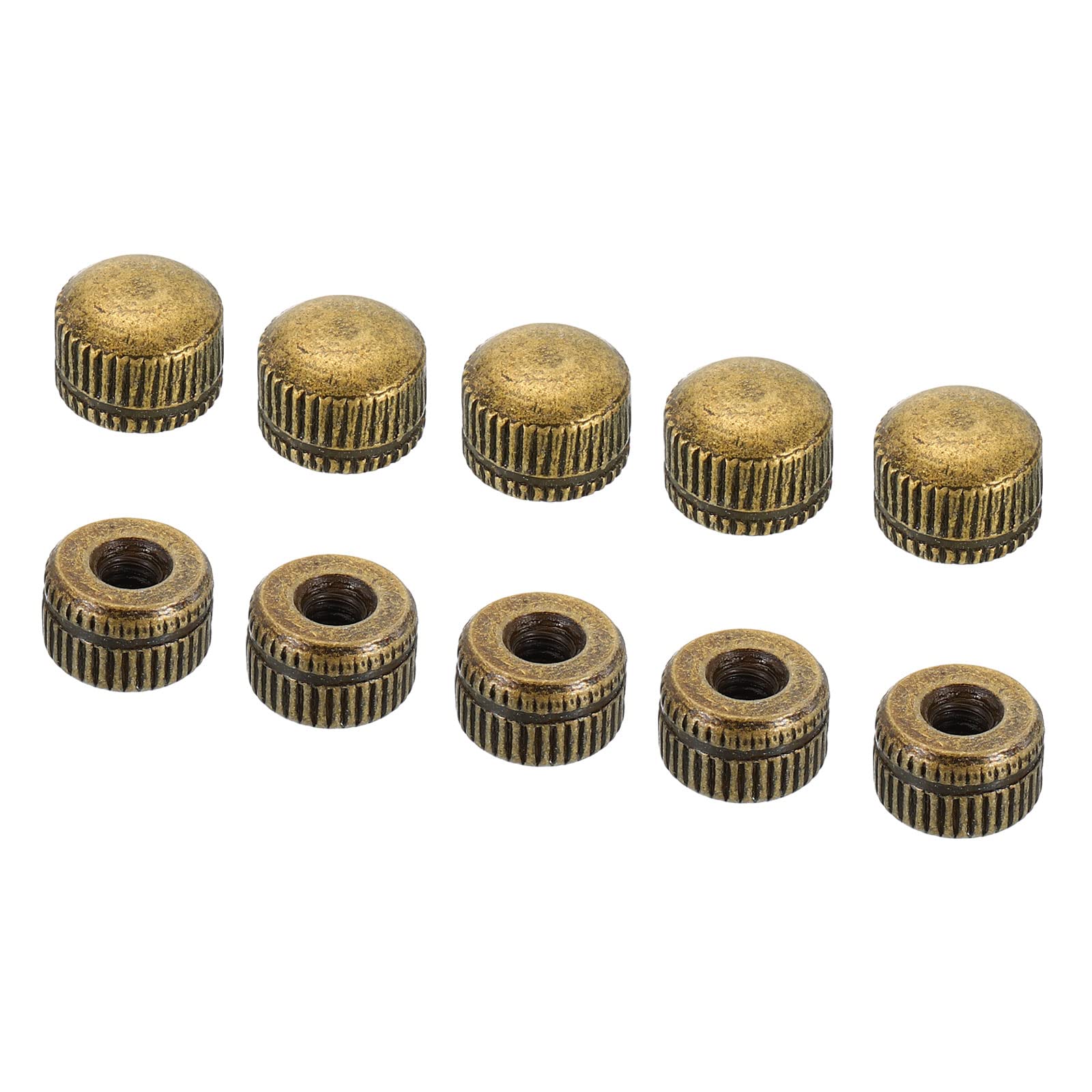 PATIKIL M4x0.7 Cap Nut, 25 Pack Acorn Nut Screw Knob Cap Insert Bolt Cover Female Thread Knurled Decorative Hardware Fittings Light Fixtures Bronze