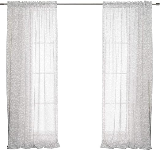 Amazon Com Best Home Fashion Vine Burnout Sheer Curtains Rod