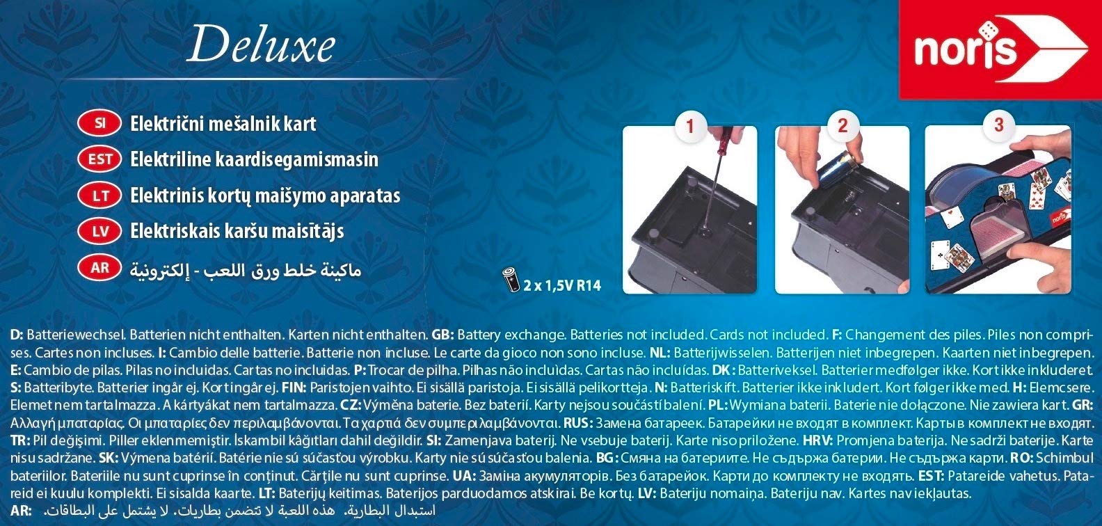 noris 606154621 - Kartenmischmaschine - batteriebetrieben (2X 1, 5V Batterien Nicht enthalten) für Kartengröße bis 9, 2 x 6 cm - Spielzeug ab 8 Jahren 4