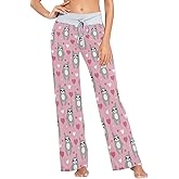 Oarencol Womens Pajama Pants Soft Sleepwear Drawstring Wide Leg Lounge Long Bottoms XS-XL