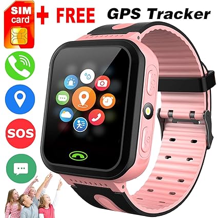 iGeeKid Kids Smart Watch -[SIM Card Include] Smart Phone Watch for 3-12 Year Old Boys Girls with GPS Locator 1.5 HD Touch Screen Fitness Tracker SOS ...