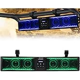 Afurkuot ATV Sound Bar Bluetooth Waterproof, 26-Inch UTV Sound Bar with Back Light Strip 6-Speakers Mulitcolor Music Sync Fun