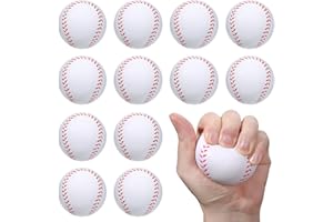 WELLVO 12 Pack Baseball Party Favors 2.5 Inch Mini Foam Baseballs Squishy Balls Sports Stress Balls for Anxiety Relief, Kids Goodie Bag Stuffers School Carnival Reward Classroom Prizes