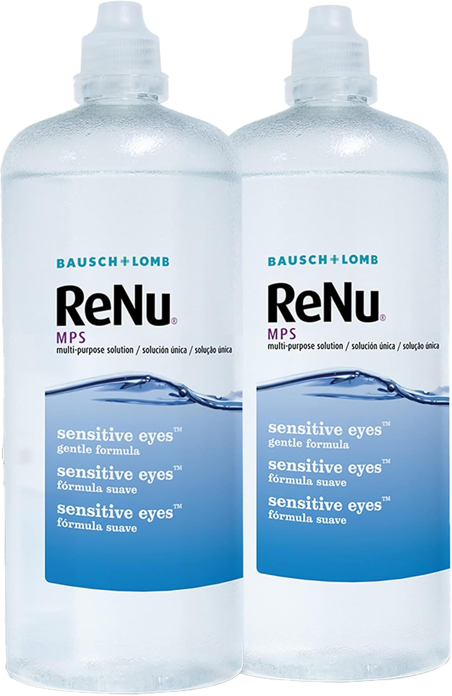 ReNu Multi Purpose Contact Lens Solution 2 x 360ml - Soft Contact Lenses for Comfortable Wear - Gentle on Sensitive Eyes - Clean, Disinfect, Rinse, Lubricate and Store your Lenses - Lens Case Included