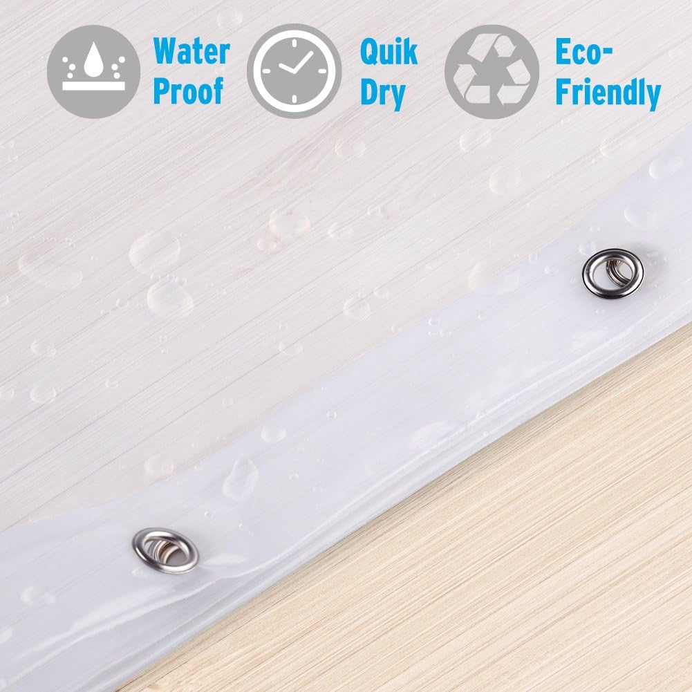 Amazer Shower Curtain Liner, 72 Inches W x 84 Inches H EVA 5G Bathroom Plastic Shower Curtain with 3 Magnets and 12 Grommet Holes-Clear: Home & Kitchen