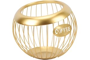 Tangxi Counter Coffee Pod Wire Basket High Capacity Holder, Sturdy Metal Coffee Pod Storage Basket for Office Kitchen Home, D