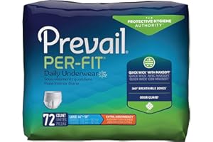 Prevail Per-Fit Extra Absorbency Incontinence Underwear, Large, 18-Count (Pack of 4)