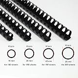 Rayson Binding Combs 125-200 Sheet 16 20 22 25 mm A4 Black Pack of 40 view 2
