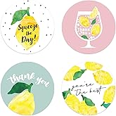 Gooji Lemon Thank You Stickers, 500 Roll Pack Bulk Pack for Wedding, Party Favors, or Small Business Packaging, 1.5 inch Supporting My Purchase Order Labels, Baby Bridal Shower, Custom Envelopes Seal