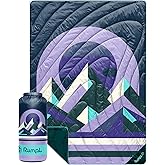 Rumpl Original Puffy Blanket - Warm, Water-Resistant Camping Blanket with 100% Recycled Synthetic Insulation, 52"x75", Original Puffy V2, Lavender Peak Eclipse