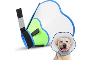 TZBEINN Hard & Heavy Plastic Dog Cone Collar Alternative for Lab Golden GSD (Small&Medium Sized),Pet Neck Head Protective Cone Anti-Lick, Adjustable Elizabethan Recovery Collar Cone of Shame for Healing