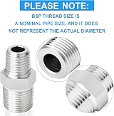 ERGAOBOY 2 Pcs Stainless Steel 304 Male Reducing Hex Nipple 1/2 x 1/4 BSP view 3