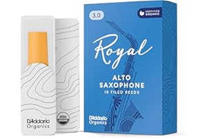 D'Addario Woodwinds Royal Saxophone Reeds - Alto Sax Reeds with Strong Spine - Alto Saxophone Reeds Great for Classical or Jazz - Strength 3.0, 10-pack