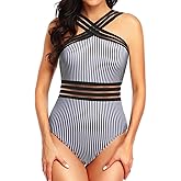 Tempt Me Women Crisscross One Piece Swimsuit Tummy Control Bathing Suit Front Crossover Swimwear