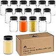VOLCANOES CLUB 2oz Glass Jars with Lids - Glass Shot Bottles Set for Liquids, Juicing, Ginger Shot, Sample - Small Containers