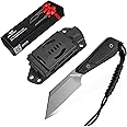 Mossy Oak 7.5 Inch Fixed Blade Knife, 14C28N Full Tang Hunting Knife with K Sheath and Emergency Rope, Tactical Knife with G10 Handle for Survival, Camping, Hiking, Good Merry Christmas Gift
