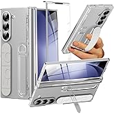 NINKI Transparent Cover for Samsung Galaxy Z Fold 7 Case with Strap & Screen Protector, Shockproof Full Body Hinge + Stand for Galaxy Fold 7 Cover Slim Grip for Samsung Z Fold 7 Case Clear