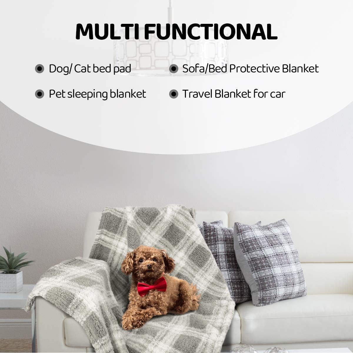 Queenmore Fleece Pet Blankets Fluffy Cat Dog Blankets for Small Medium Dogs Cats Sherpa Fleece Blanket for Pets Puppies Furniture Protection Machine Washable 32" x 40" Beige: Kitchen & Dining