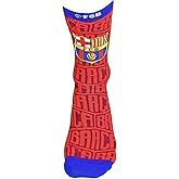 Maccabi Official Pair of FC Barcelona Tri-Blend Red Crew Socks, Size 9-13