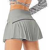 Sobrisah High Waisted Womens Athletic Pleated Mini Skirts Skorts with Pockets for Tennis Golf Workout Pickleball Cheer Casual